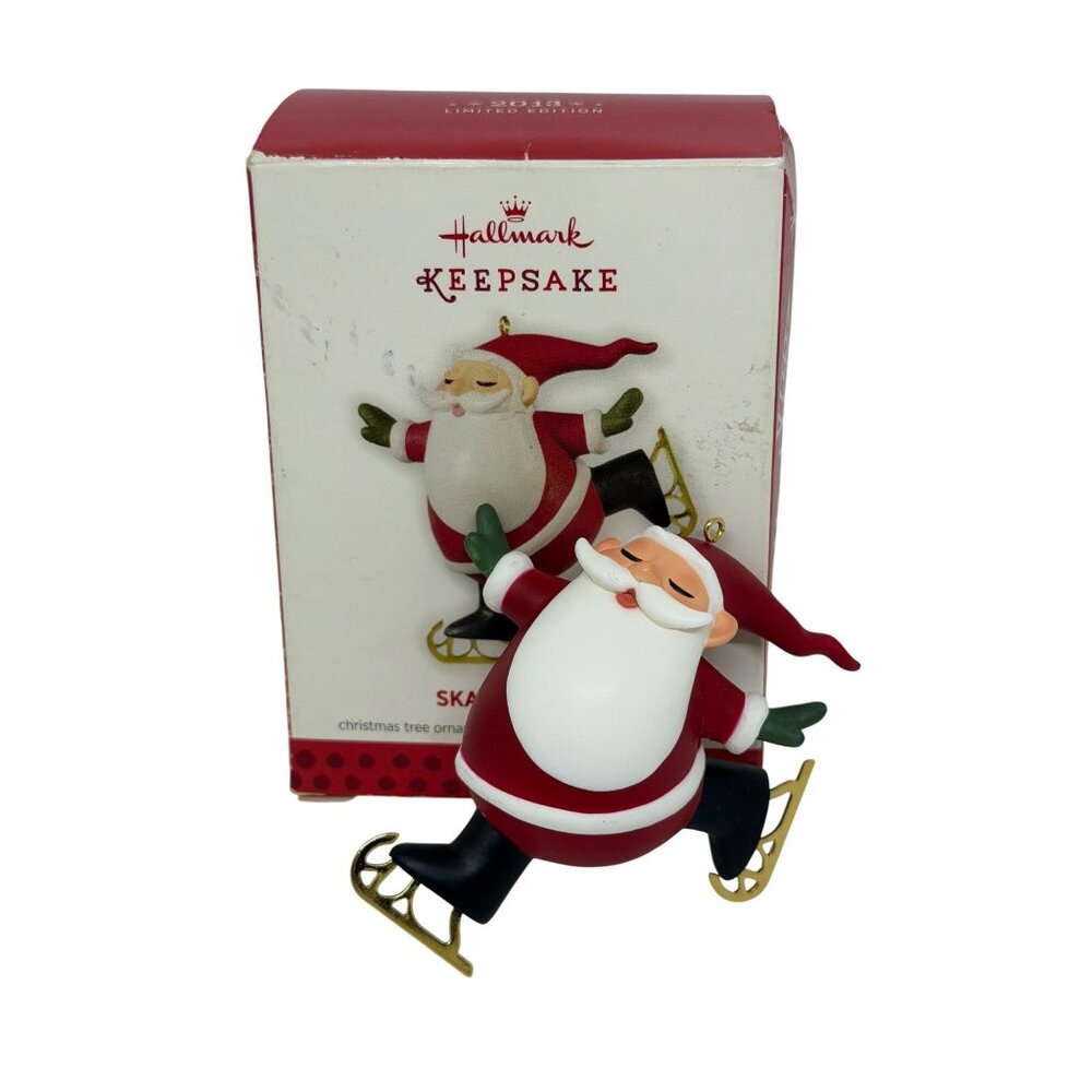 Hallmark Keepsake Skating Santa Ornament‎ Limited Edition Christmas Decor 4.5"